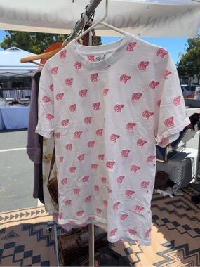Odd Future OFWGKTA All Over Print Logo Tee White Pink Graphic T-Shirt Medium